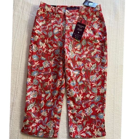 GLORIA VANDERBILT Amanda Capri - Calm Coral Milonga Paisley - Picture 1 of 10